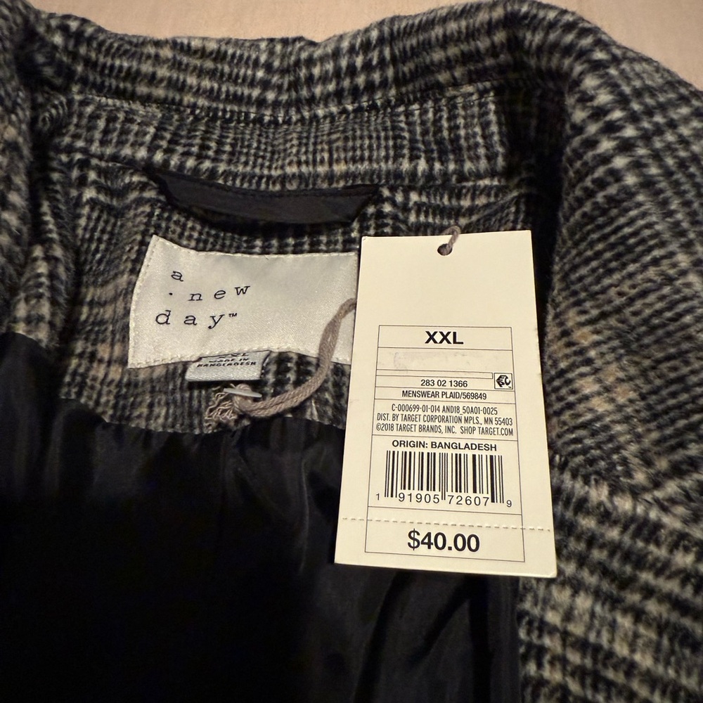 Grey Checker Peacoat